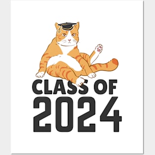 Funny  class of 2024 senior graduation 2024   cat Posters and Art